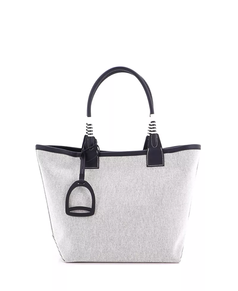 Pre-Owned HERMES 28 Sac Steeple Tote Toile with Leather