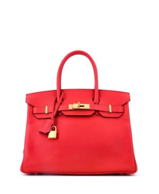 Birkin 30 Handbag Red Epsom with Gold Hardware