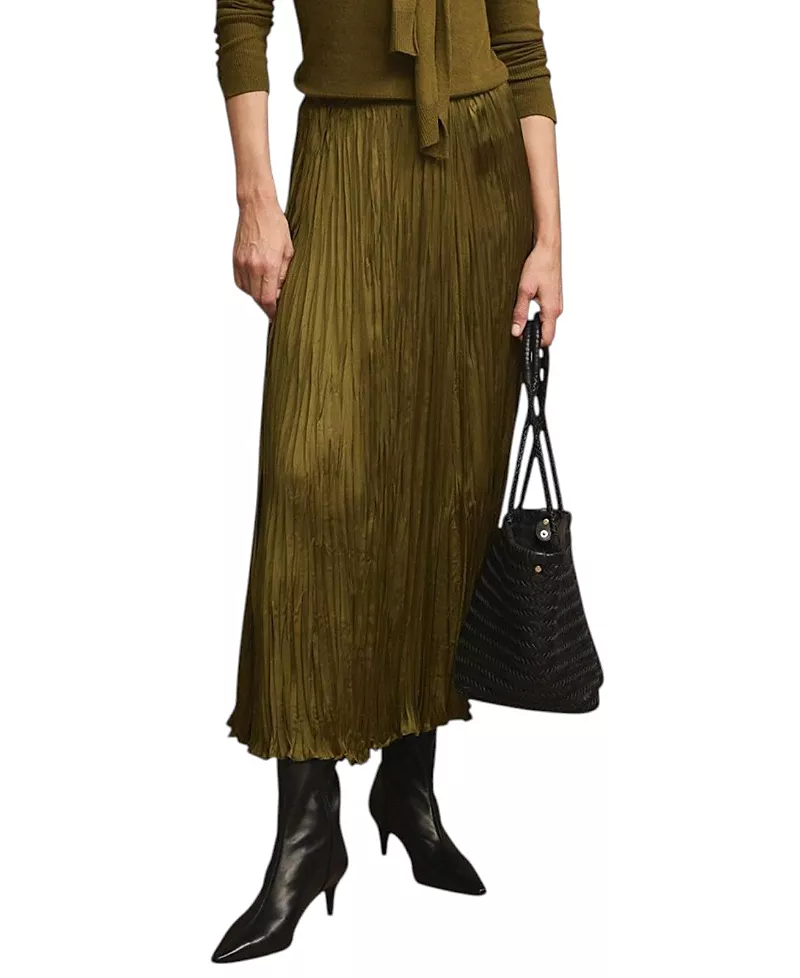 Mint Velvet Women's Crinkle Maxi Skirt