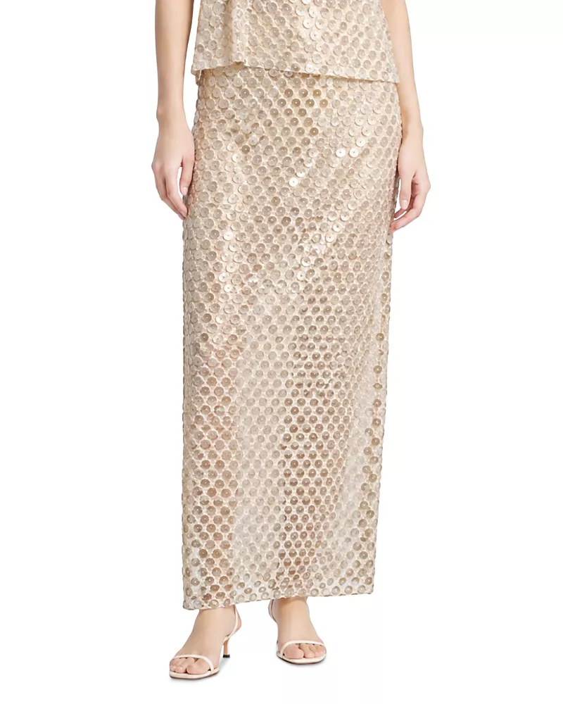 Saint Art Ivy Pearlized Sequin Maxi Skirt