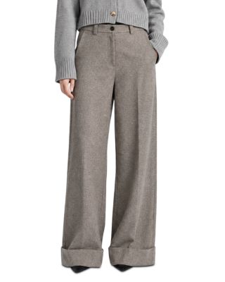 Otto Stretch Wool Twill Wide Leg Pants