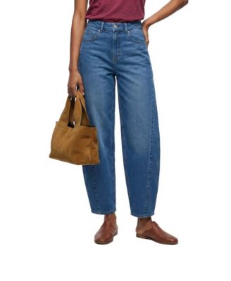 Mid-Rise Baggy Jeans in Mid Wash