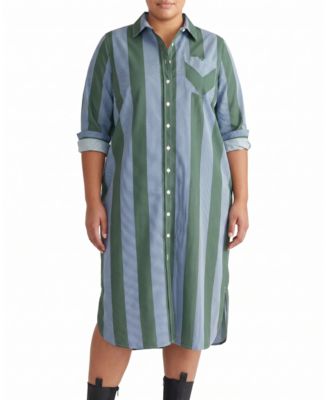 Women's Plus Odeon Stretch Poplin Shirtdress