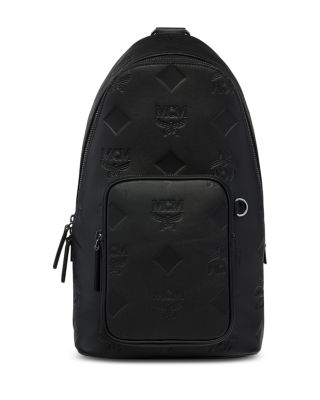 Aren Embossed Monogram Leather Sling Bag