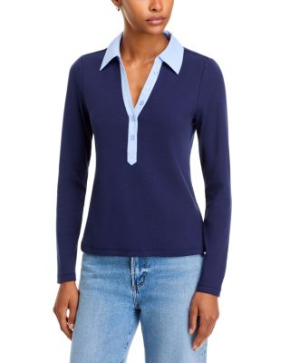 Mixed Media Stretch Cotton Henley