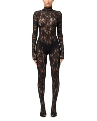 Lace Turtleneck Closed Toe Jumpsuit