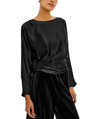 Opal Draped Satin Blouse