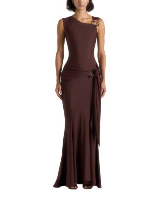 Rania Asymmetric Draped Midaxi Dress