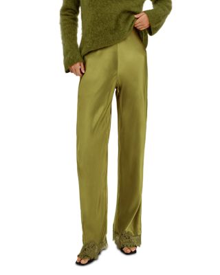 Silvi Lace Hem Satin Pants