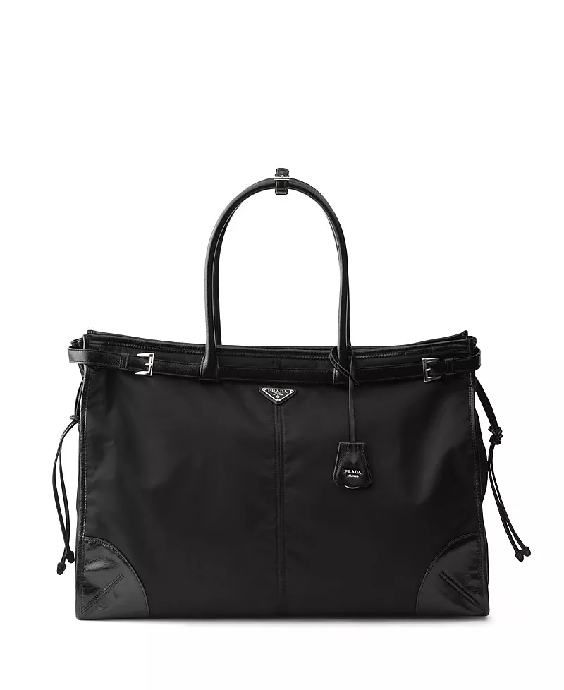 Prada Bonnie Re-Nylon and Leather Tote Bag