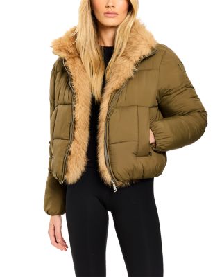 Amara Reversible Faux Fur Puffer Jacket