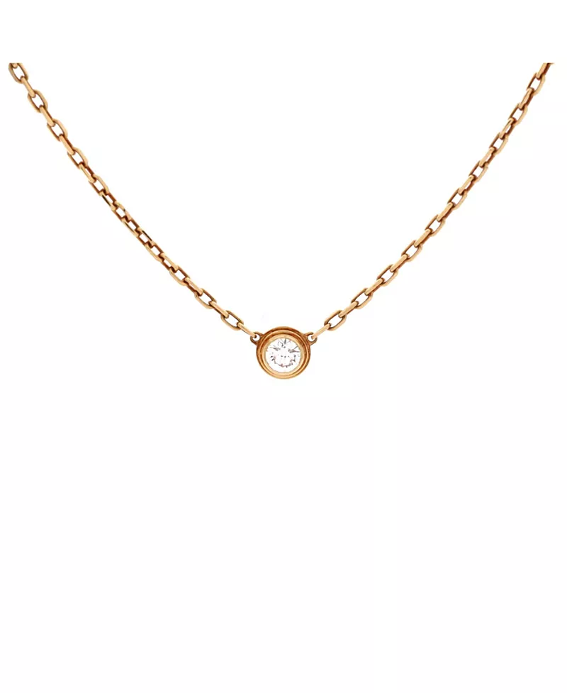 Pre-Owned Cartier Small Cartier D'Amour Pendant Necklace 18K Gold and Diamond, 14.75
