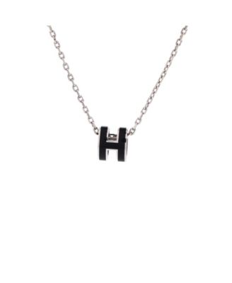 Mini Pop H Pendant Chain Necklace Metal and Enamel, 16"