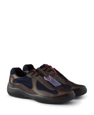  Men's America's Cup Original Sneakers in Brushed Leather and Bike Fabric