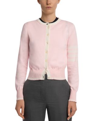 Stretch Cotton Crewneck Cardigan