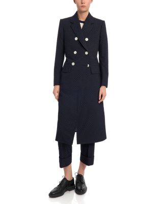 Swiss Dot Double Breasted Overcoat