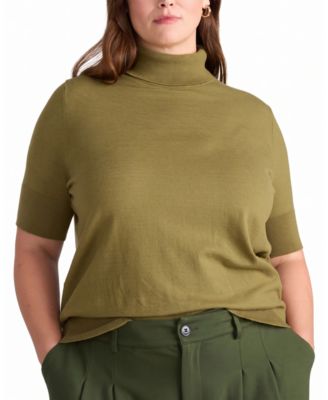 Women's Plus Savvy Fine Knit Turtleneck Sweater