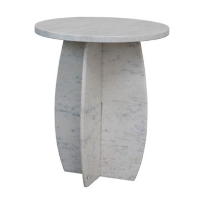  Modern Sculptural Marble Table with Interlocking Base