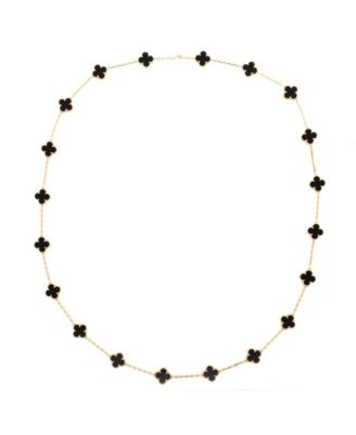 Pre-Owned Van Cleef & Arpels Vintage Alhambra 20 Motifs Necklace 18K Gold and Onyx, 33.75