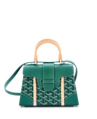  Mini Structured Saigon Top Handle Bag Coated Canvas with Leather
