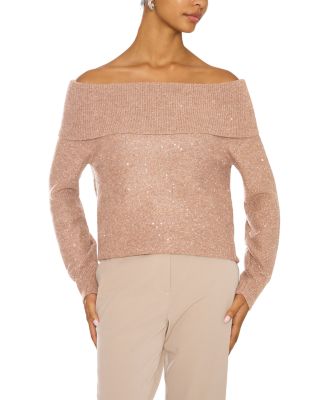 Sequin Off the Shoulder Sweater