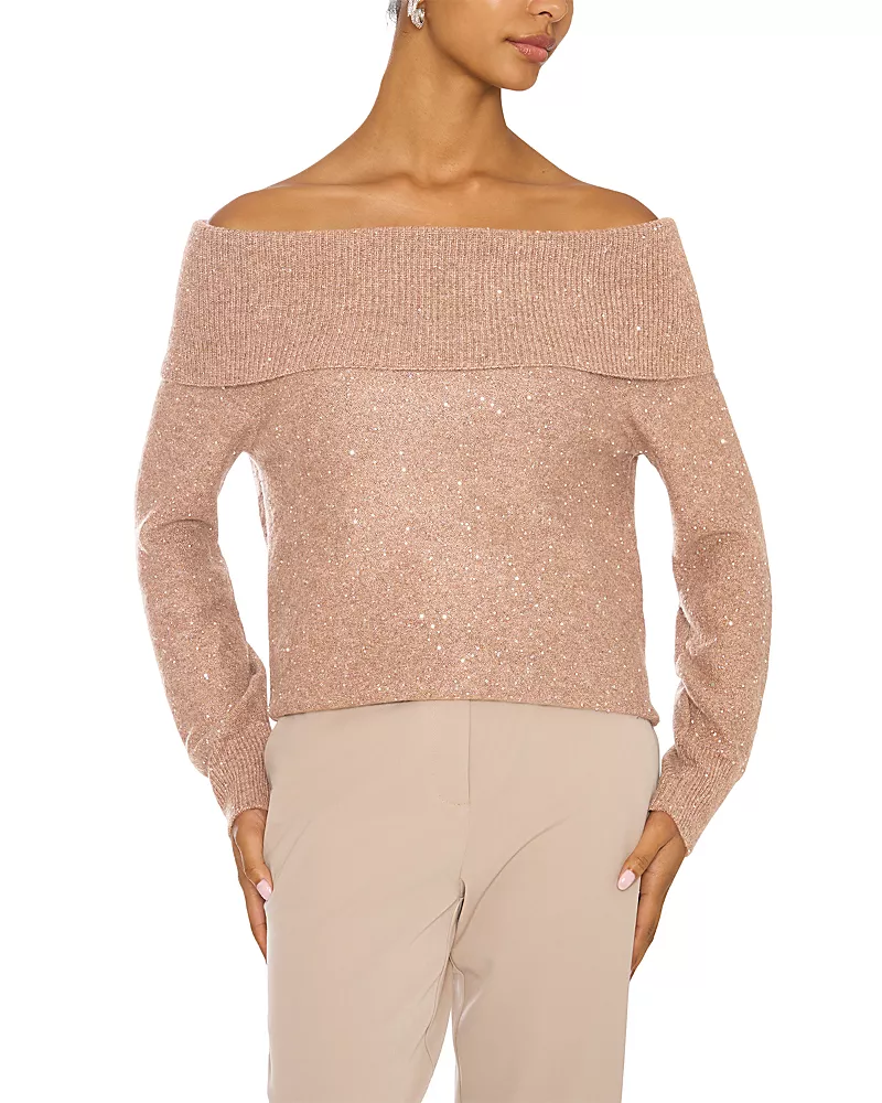 Vince Camuto Sequin Off the Shoulder Sweater