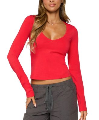Feva V Neck Long Sleeve Top
