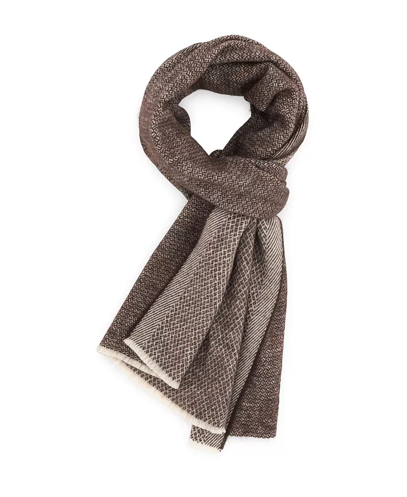 Boggi Milano Micro Structured Jacquard Wool Scarf