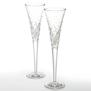 Shop Waterford Wishes Happy Celebrations Toasting Flutes, Set Of 2
