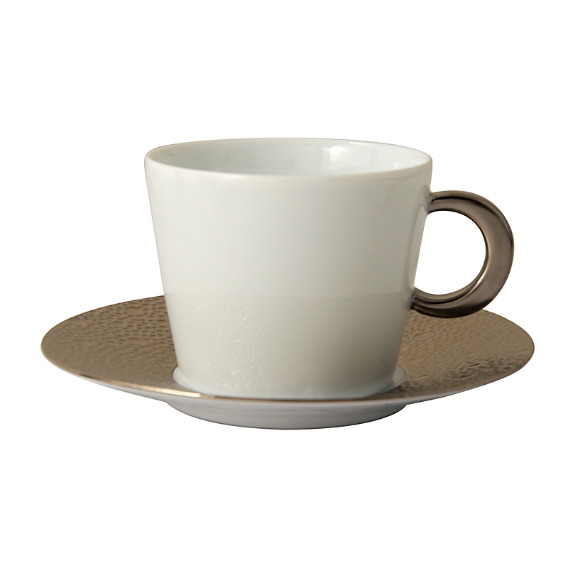 Bernardaud Ecume Platinum Tea Cup In Platinum