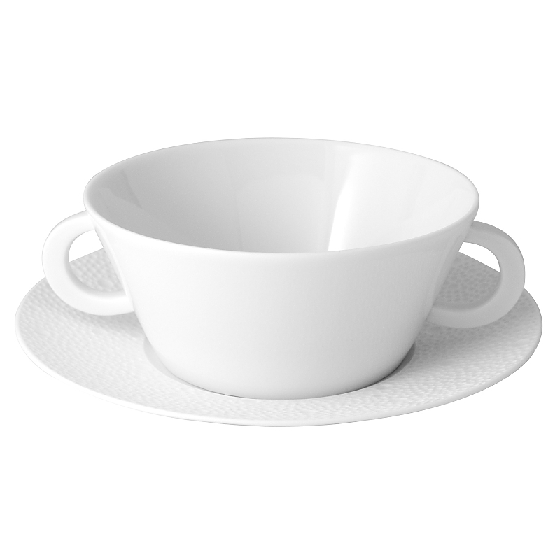 Bernardaud Ecume White Cream Soup Cup In White