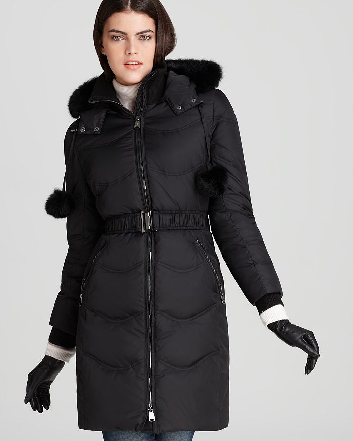 Via Spiga Down Coat with Fur Hood | Bloomingdale's