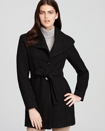 Calvin Klein Textured Belted Coat | Bloomingdale's