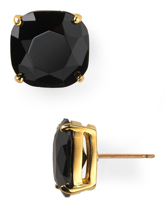 Shop Kate Spade New York Small Square Stud Earrings In Raven/gold