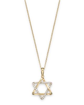 Bloomingdale's Fine Collection - Diamond Star of David Pendant in 14K Yellow Gold, 0.10 tcw