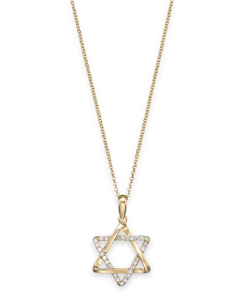 Bloomingdale's Fine Collection Diamond Star of David Pendant in 14K Yellow Gold, 0.10 tcw