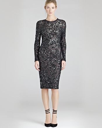 REISS Embroidery Dress - Emma Sequin | Bloomingdale's