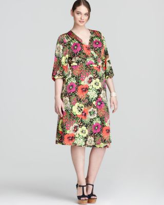 anna scholz plus - Split Sleeve Wrap Dress