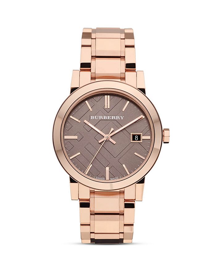 Burberry check best sale strap watch 38mm