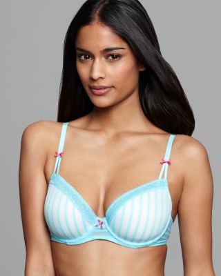 Betsey Johnson Racerback Demi Bra - Stocking Stripe Convertible