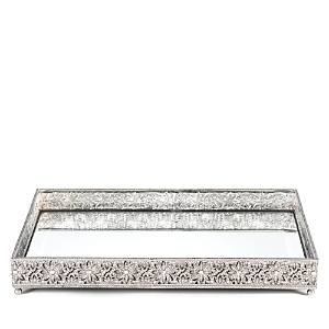 Olivia Riegel Large Windsor Beveled Mirror Tray In Silver