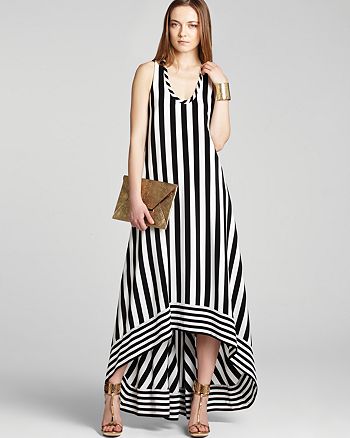 BCBGMAXAZRIA Gown - Sleeveless Striped Open Back | Bloomingdale's