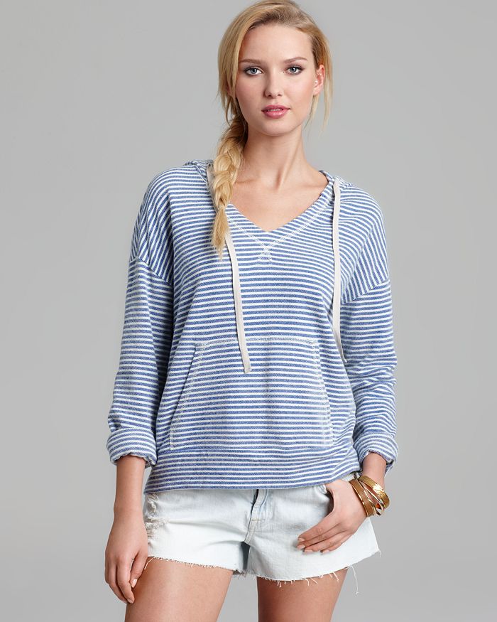 Soft Joie Pullover Evita Striped French Terry Hooded