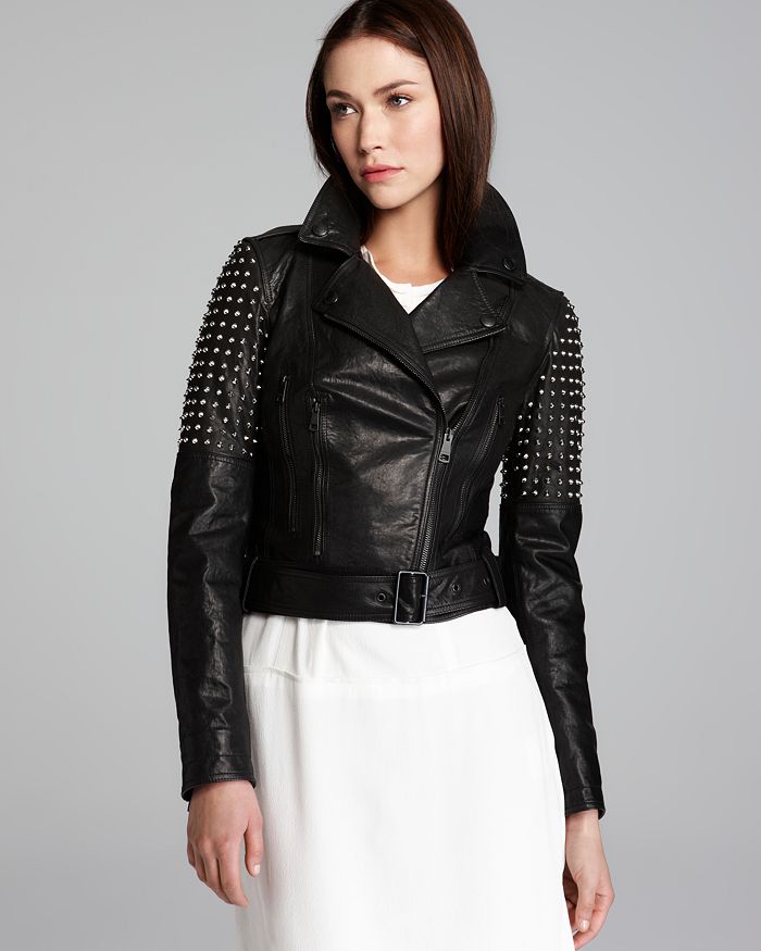 Burberry leather cheap moto jacket