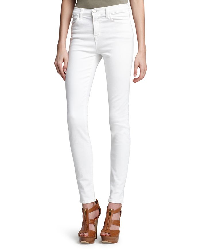 J Brand Maria High-rise Skinny Jeans In Blanc