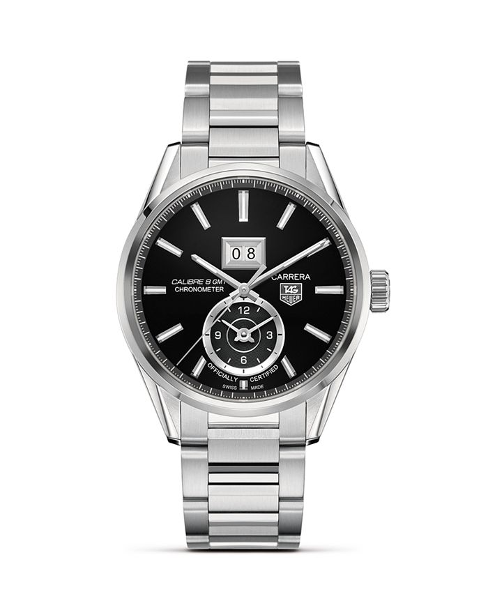 Tag Heuer Calibre 8 Grande Date Gmt Watch, 41mm In Black