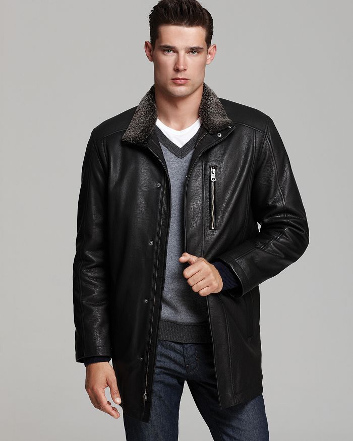 Cole haan on sale leather car coat
