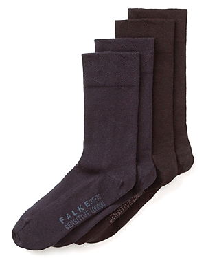 Shop Falke Sensitive London Pressure-free Socks In Black