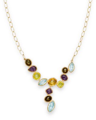 Bloomingdale's Multi Gemstone Necklace In 14K Yellow Gold, 18" - 100% ...