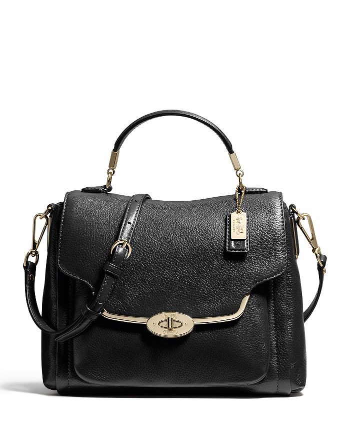 COACH Madison Small Sadie Leather Flap Satchel | Bloomingdale's
